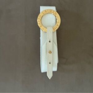 Ralph Lauren Ivory Belt with Gold Buckle